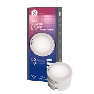 lot 21550 image: GE 3pk Undercabinet Puck Lights