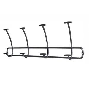 lot 21558 image: Bent Wire 4 Hooks Rail Black - Threshold Wall Mounted Coat Rack, Powder-Coated Steel, Decorative Hook Racks