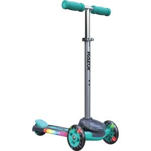 lot 23136 image: Razor Rollie DLX Scooter - Teal Blue 3-Wheel Kick Scooter, Heel Brakes, Ages 3