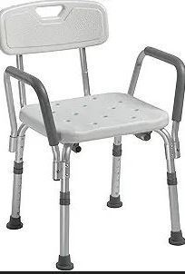 lot 8091 image: Medline Knockdown Bath Bench with Arms