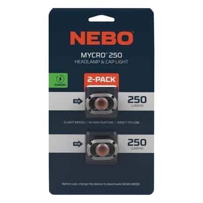 lot 1225 image: NEBO Mycro 250 lm BlackGray LED Head Lamp