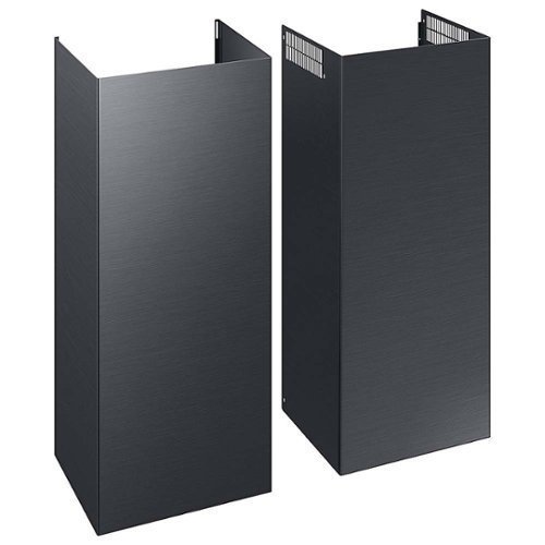 lot 13330 image: Samsung - Bespoke Chimney Hood Extension Kit for 30 and 36 Range Hoods - Black Stainless Steel - Retail $200