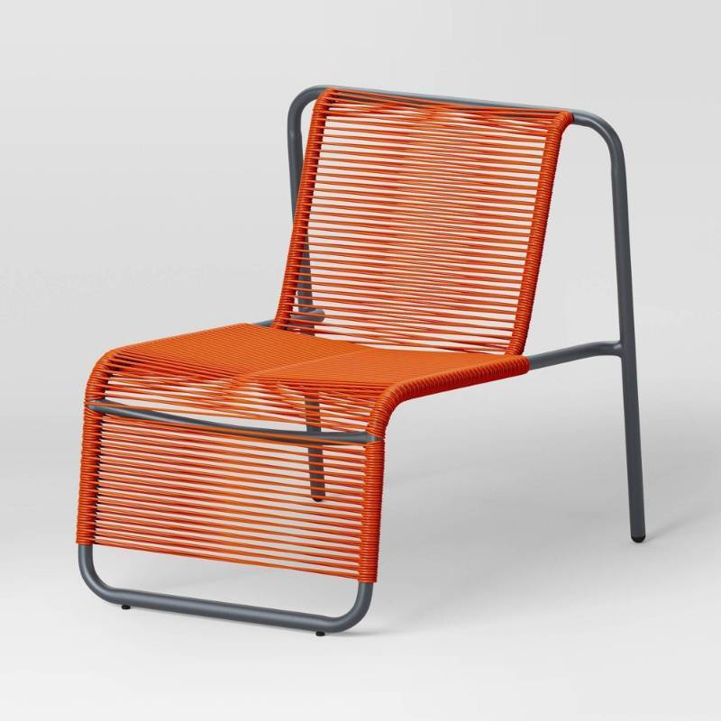 lot 14105 image: PVC Stackable Patio Lounge Chair Red - Room Essentials Set of 3 Retail 120