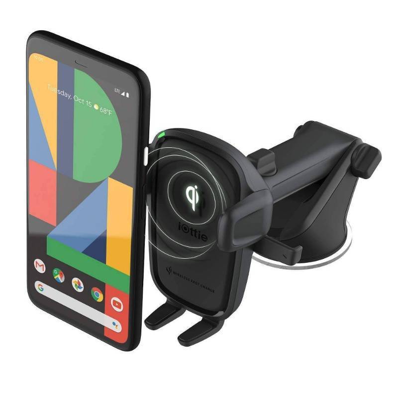 lot 13856 image: iOttie Easy One Touch Wireless 2 Car & Desk Mount with 10W Qi Wireless Charging Mount - Black Micro USB Cable, Car Adapter