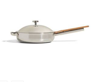 lot 1334 image: Our Place Titanium Pro Chrome Always Pan Stainless Nonstick Saute & Fry Pan, Dishwasher-Safe, 10.6 Diameter - Retail $175