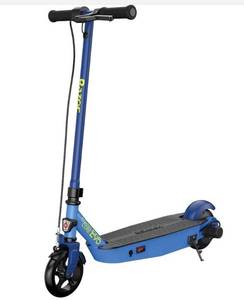 lot 1343 image: Razor E95 Electric Scooter - Blue Steel Frame, 10 Mph Max Speed, 120 Lb Capacity - Retail $149