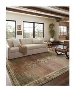 lot 21664 image: Loloi Magnolia Home by Joanna Gaines Sinclair Collection SIN-06 ClayTobacco 8-6 x 11-6, .25 Pile Height, Machine Washable, Area Rug - Retail $390