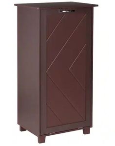 lot 21666 image: Kitchen Trash Bin Cabinet Brown Wood 20.47 in. Buffet Sideboard Dog Proof Garbage Can with Holder and Air purification - Retail $86