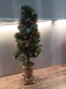 lot 21679 image: National Tree Company 4ft. Crestwood Spruce Entrance Tree with Clear Lights