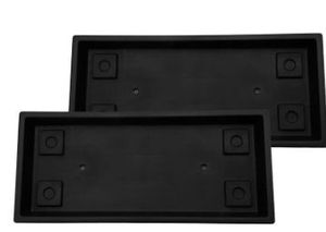 lot 21680 image: The HC Companies 23.5 Inch Venetian Rectangular Plant Saucer, Lightweight UV-Resistant Plastic Outdoor & Indoor Flower Pot Tray, 2-Pack Plant Pot Trays for Garden & Home Decor, Black