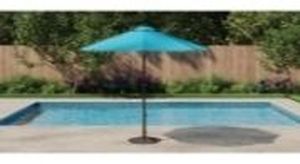 lot 21686 image: Mosaic Round 9 Ft Patio Market Solid Umbrella