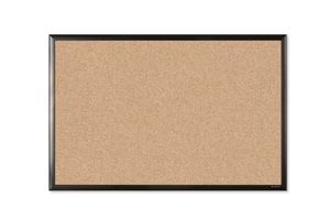 lot 21699 image: U Brands Cork Bulletin Board, 35 x 23, Black Aluminum Frame, 2880U