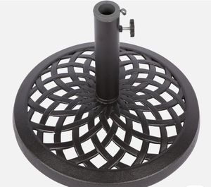 lot 21703 image: Trademark Innovations Cast Iron 17.7 Inch Diameter Umbrella Base, Black