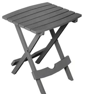 lot 21704 image: Quik-Fold 20 in. Resin Charcoal Square Patio Side Table