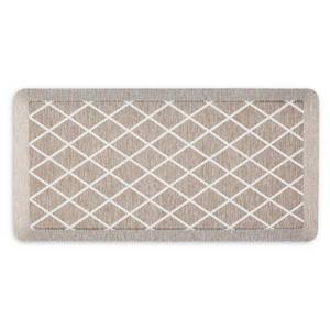 lot 21709 image: Martha Stewart Miles Modern Diamond Anti-Fatigue Air-Infused Kitchen Mat  Coffee Brown  19.6 x39