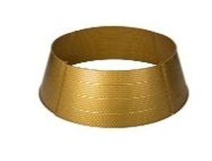 lot 21719 image: 40.5 in. D Christmas Gold Hammered Metal Tree Collar (KD)