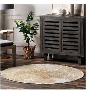 lot 21722 image: nuLOOM Cyn Contemporary Abstract Area Rug, 5 Round, Gold