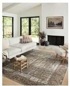lot 21729 image: Loloi Amber Lewis Georgie Collection GER-07 MossSalmon 5-0 x 7-6, .19 Pile Height, Area Rug - Retail $85