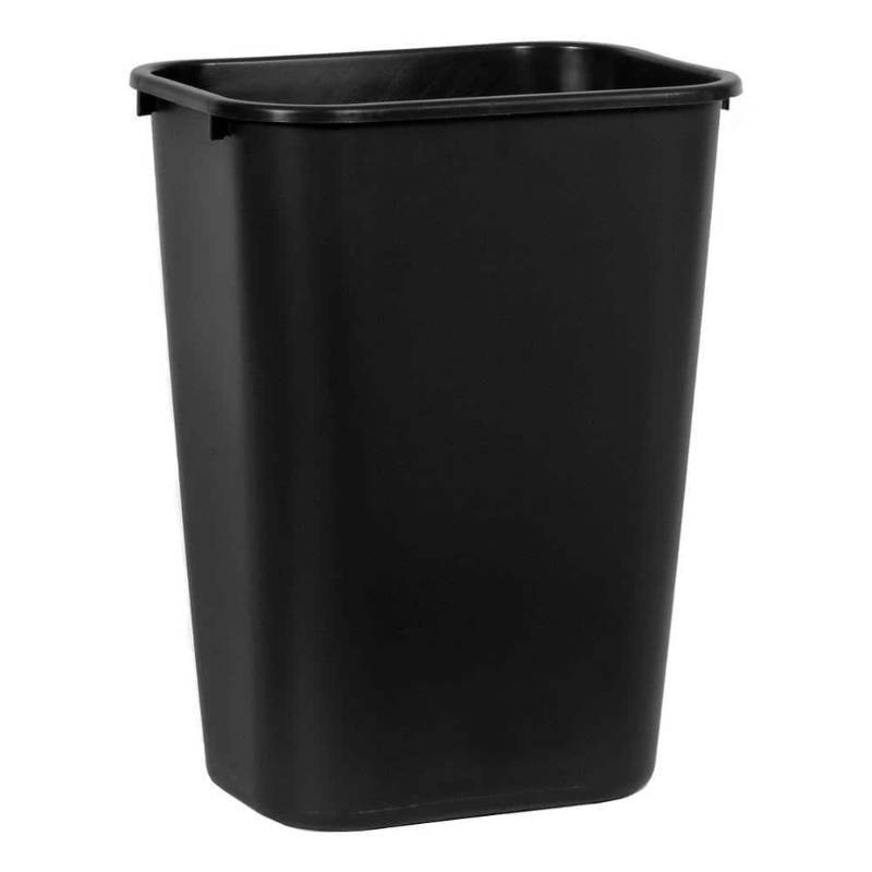 lot 21190 image: Rubbermaid 10.25 Gallon Plastic Office Trash Can  Black