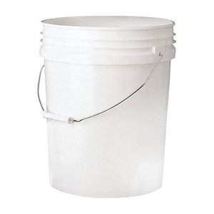 lot 14736 image: Leaktite 1530344 5 gal Plastic Bucket  White and 5 gal Ace Hardware Buckets 32 Buckets Total  (ONLY 8 LIDS)  - Retail $96