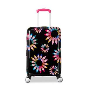 lot 21748 image: Sarah Jessica Parker Hardside Expandable Carry On Spinner Suitcase with 2 Packing Cubes and Shoe Bag - Black Shoe Wheel - Retail $190