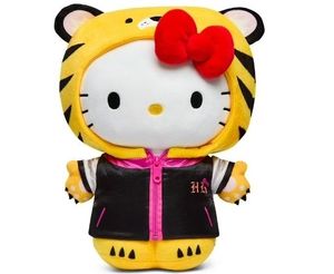 lot 21770 image: Kidrobot Sanrio Interactive Plush 13 Hello Kitty Tiger with Removable Jacket Plush Toy