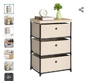 lot 11796 image: 3 Drawers,Small Dressers & Chests of Drawers,Easy Pull Storage Bins,Drawer Organizer Unit for Clothing, Closet,Dresser for Bedroom Living Room Hallway gray