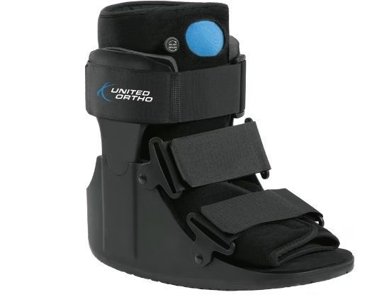 lot 21342 image: United Ortho USA14115 Short Air Cam Walker Fracture Boot, Medium, Black