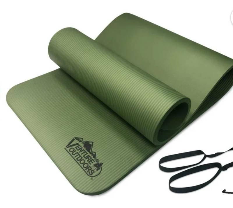 lot 14446 image: Venture Outdoors Ultra Comfort Foam Sleeping Pad, Extra Thick, Green (Missing Straps)
