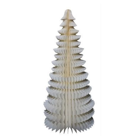 lot 11057 image: Paper Tree Christmas Decoration, White, 35, by Holiday Time (Damaged)