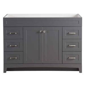 lot 14828 image: Thornbriar 48 in. W x 22 in. D x 34 in. H Bath Vanity Cabinet without Top in Cement - Retail $559