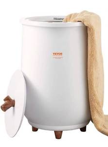 lot 14840 image: VEVOR Towel Warmer Bucket, 20L Large Towel Warmer for Bathroom, Auto Shut Off Towel Heater with 4-Level Timer Fits up to Two 40x70 Oversized Towels, Bathrobes, Blankets, ETL & FCC Certified - Retail $120