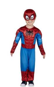 lot 14848 image: Marvel Spiderman Halloween Costume for Toddler, Size 2T, by Jazwares