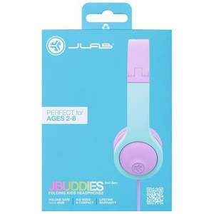 lot 14859 image: JLab JBuddies Folding Gen 2 Kid s Memory Foam Wired Headphones  PinkTeal 2 Pack -