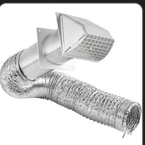 lot 16292 image: Dryer Exhaust Kit, Includes 4 in. Exhaust Pipe with Hood and Damper, 8 Ft. Flex Duct and Clamps