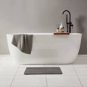 lot 23286 image: 15.4x23.6 Diatomaceous Stone Hard Bath Mat Graphite Gray