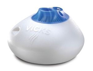 lot 23300 image: Vicks Warm Steam Vaporizer Humidifier with Night Light, 1.5 Gal, 600 Sq. Ft, White, V150SGNLUPCV2