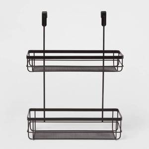 lot 23306 image: Over the Cabinet Tiered Storage Matte Black - Brightroom Metal Organizer for Bathroom, Under Sink Area