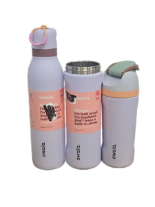 lot 23312 image: Owala Insulated Water Bottles Set of 3,  Lavender