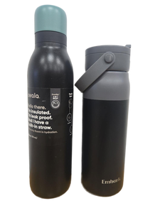 lot 23319 image: Owala FreeSip and Embark Black Insulated Water Bottles Set of 2