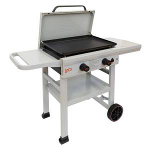 lot 30003 image: Loco Cookers 26-Inch 2-Burner SmartTemp Griddle Flat Top Propane Gas Grill - Retail $310