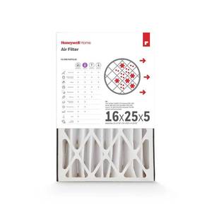 lot 30005 image: Honeywell Home 16 x 25 x 5 Pleated Furnace Air Filter FPR 8  MERV 10  2 Pack