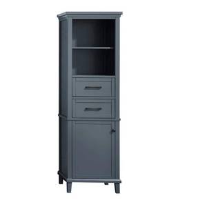 lot 30012 image: Merryfield 20 in. W x 16 in. D x 65 in. H Gray Freestanding Linen Cabinet - Retail $454