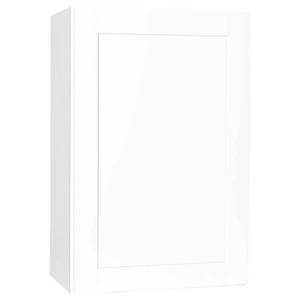 lot 30013 image: Shaker 24 in. W x 12 in. D x 36 in. H Assembled Wall Cabinet in Satin White - Retail $204