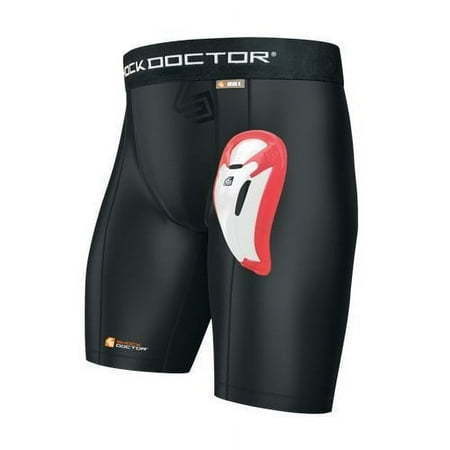 lot 13303 image: Shock Doctor Compression Shorts wBioCup (BlueWhite) MEDIUM