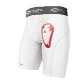 lot 4577 image: Shock Doctor Youth Compression Shorts with Protective Cups White Apparel for Sports