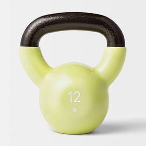 lot 14886 image: Kettlebell 12lb Lime - All In Motion Iron Weight for Legs & Upper Back - Retail $85
