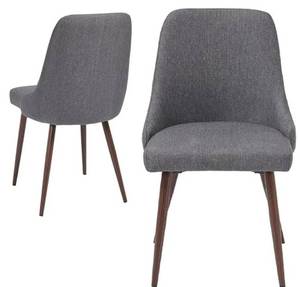 lot 14889 image: Oslo Mid Century Upholstery Dining Chair in Gray 34in x 18in x 21in