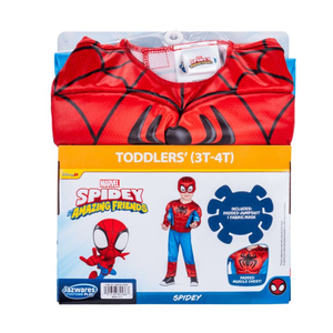 lot 14892 image: Marvel Spiderman Halloween Costume for Toddler, Size 3-4T, by Jazwares 2 Pack