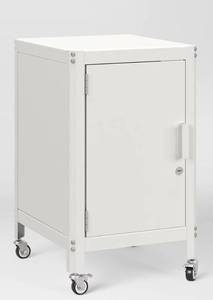 lot 16302 image: Metal Rolling Locker Storage Cabinet with Lock Chalk White - Room Essentials - Retail $125